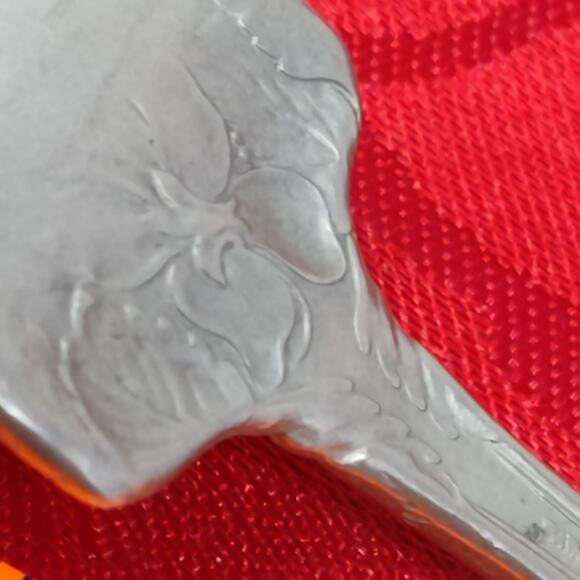 Wm. Rogers German Silver Dinner Fork PAT July 9,12 Ornate Flowers - Picture 8 of 9